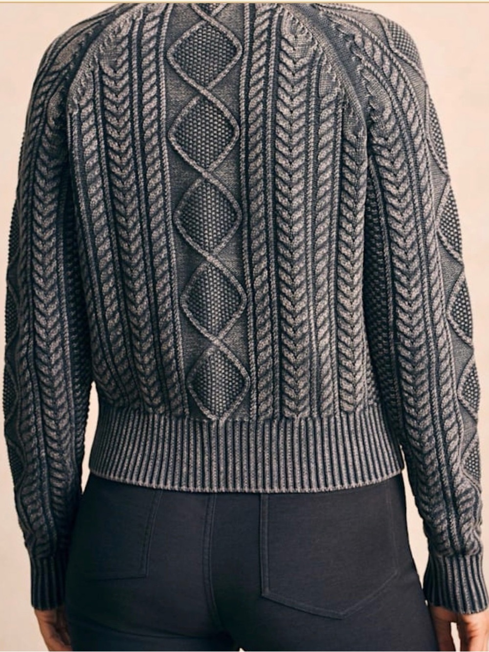 Faherty Cable Knit Cardigan in Phantom NWT Size Small - Picture 3 of 7